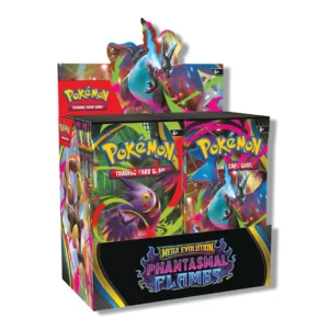 Pokémon TCG, Phantasmal Flames, booster box, Mega Evolution, Mega Charizard X ex, Mega Gengar ex, Mega Diancie ex, Moltres, Mega Attack Rare, Pokémon Center TCG, international shipping