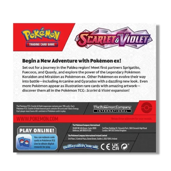 SV_Base_Set_Booster_Box_2 Pokémon TCG, Scarlet & Violet, Booster Box, 36 packs, sealed packs, rare Pokémon cards, collector box, competitive gameplay