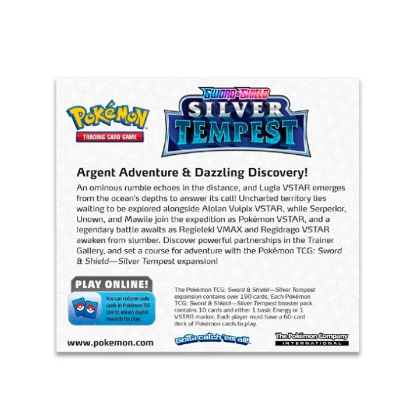 Pokémon TCG, Silver Tempest, Booster Display Box, 36 packs, rare Pokémon cards, competitive gameplay, sealed packs, collector’s edition