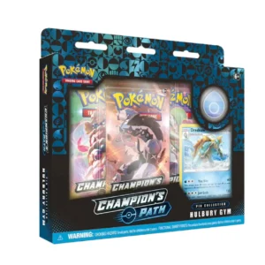 Pokemon TCG, Champions Path, Pin Collection, Hulbury Gym, Booster Packs, Promo Pokémon Card, Collectible Pin, Rare Pokémon, Ultra-Rare Pokémon, Trading Card Game, Pokemon Center TCG