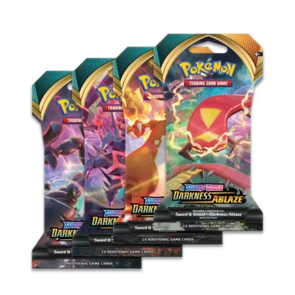 Pokemon Center TCG, Darkness Ablaze Sleeved Booster Pack, Pokémon TCG Live Code, Sealed Sleeved Booster, Collectible Cards, Energy Card, Trainer Cards. Pokemon Center TCG, Darkness Ablaze Sleeved Booster Pack, Pokémon TCG Live Code, Sealed Sleeved Booster, Collectible Cards, Energy Card, Trainer Cards.
