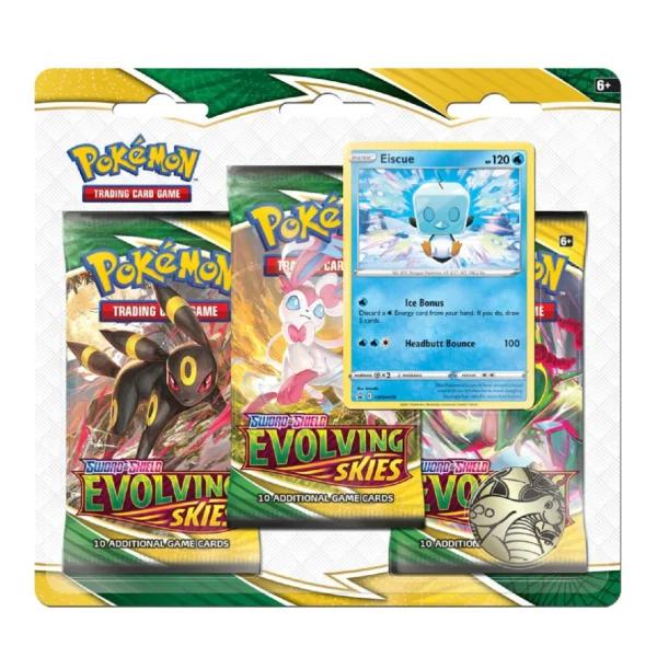 Pokemon TCG, Evolving Skies, 3 Pack Blister, Eiscue, Booster Packs, Rare Pokémon, Ultra-Rare Pokémon, Trading Card Game, Pokemon Center TCG, Foil Cards, Holographic Cards, Deck Building Pokemon TCG, Evolving Skies, 3 Pack Blister, Eiscue, Booster Packs, Rare Pokémon, Ultra-Rare Pokémon, Trading Card Game, Pokemon Center TCG, Foil Cards, Holographic Cards, Deck Building