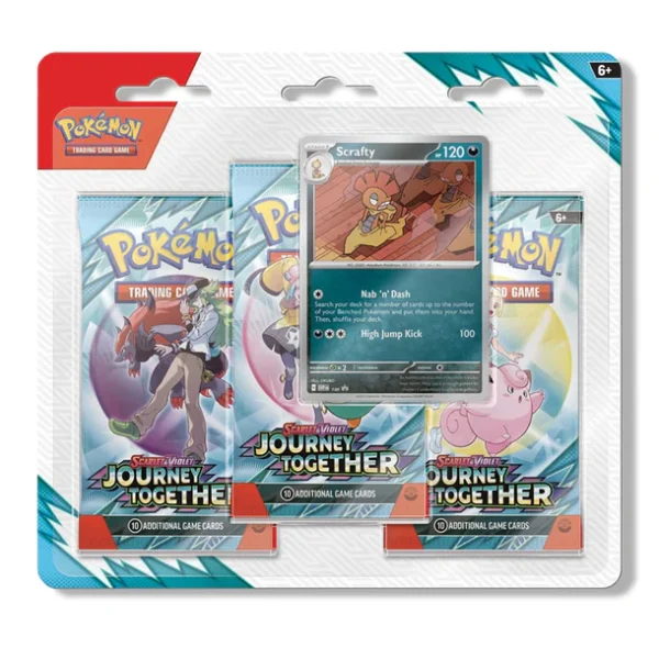 JourneyTogether3pkBlister Pokémon TCG: Journey Together – 3-Pack Blister