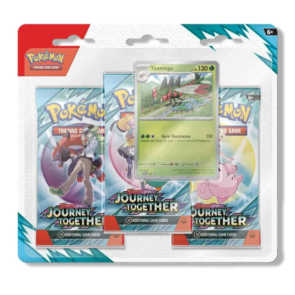 JourneyTogether3pkBlister_2 Pokemon TCG, Journey Together, Pokemon booster packs, Pokemon blister pack, Pokemon 3 pack blister, Pokemon promo card, Pokemon coin, Pokemon trading cards, Pokemon collectors, Pokemoncenter TCG, Pokemon card packs