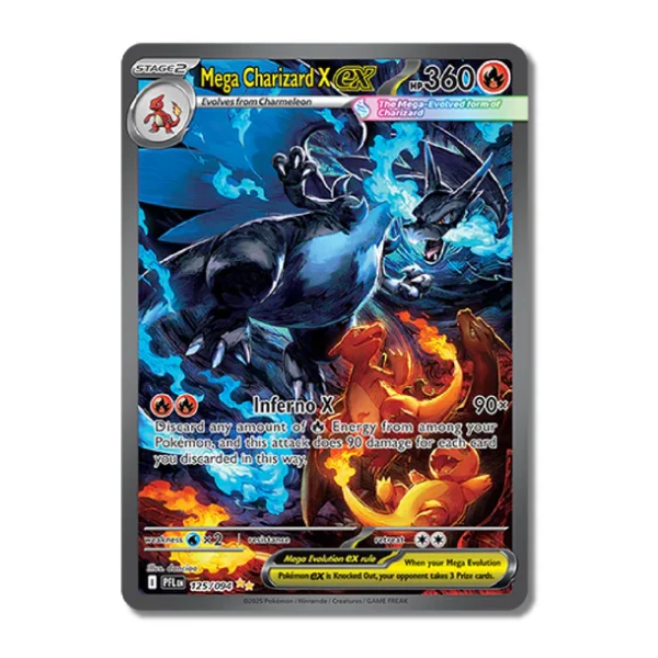 MegaCharizardXex_1_91696aa9-9e42-47c6-b9c1-c9851693c96b Mega Charizard X ex, #125 Pokémon card, Phantasmal Flames, Pokémon TCG rare card, holographic Pokémon, EX Pokémon card, Pokémon collectors, TCG competitive card, Pokemoncenter TCG