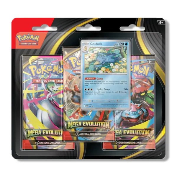 Pokemon Center TCG Mega Evolutions 3‑Pack Blister