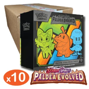 Pokemon TCG, Paldea Evolved, Elite Trainer Box, 10 Boxes, Sealed Case, Rare Pokémon, Ultra-Rare Pokémon, Tera Pokémon, Trading Card Game, Pokemon Center TCG Pokemon TCG, Paldea Evolved, Elite Trainer Box, 10 Boxes, Sealed Case, Rare Pokémon, Ultra-Rare Pokémon, Tera Pokémon, Trading Card Game, Pokemon Center TCG
