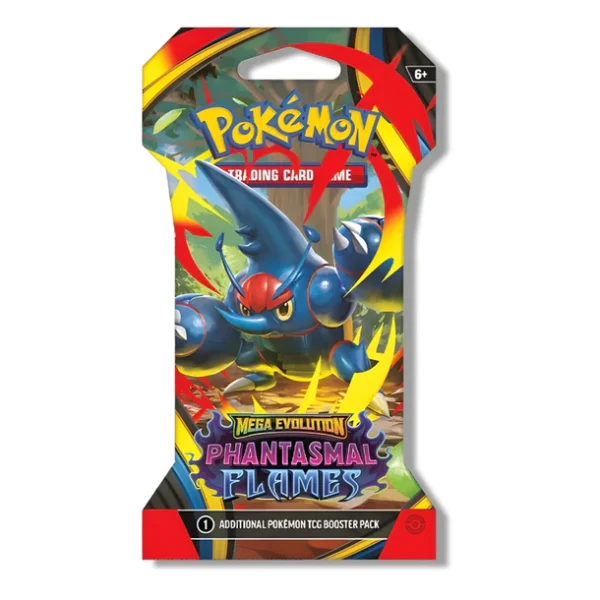Pokemon Center TCG, Phantasmal Flames Sleeved Booster Pack, Pokémon TCG Live Code, Sealed Sleeved Booster, Collectible Cards, Energy Card, Trainer Cards.