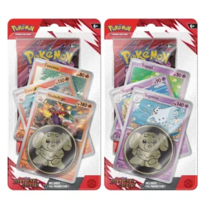 PokemonTCG3packblister_6 Pokémon TCG, Destined Rivals Premium Checklane, Scarlet & Violet 10, Promo Cards, Bishop Evolution Line, Boosters, Collectible Coin, Pokémon TCG Live Code, Foil Promo Cards, TCG Accessories, Skeledirge, Togekiss