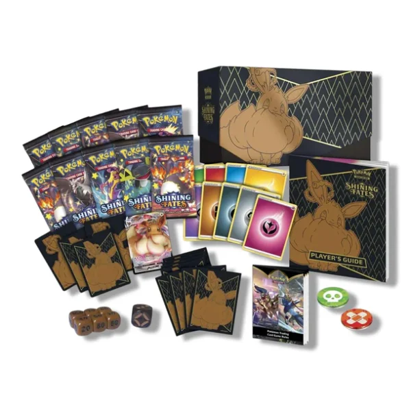 SWSHShinningFatesETB2 Pokémon Center TCG, Shining Fates Elite Box, Eevee VMAX Promo, Shiny Vault Pokémon, Sword & Shield Special Set, Sealed Pokémon ETB, Collector Pokémon Box, Booster Packs Shining Fates, Rare Pokémon Cards, Modern Pokémon TCG