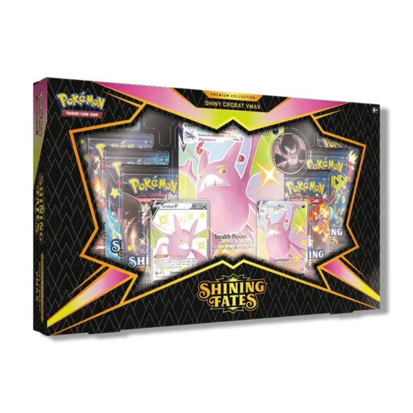 Pokemon TCG, Shining Fates, Crobat VMAX, Shiny Crobat, Premium Collection, Pokemon Cards, Booster Packs, Shiny Vault, Pokemon Collectibles, TCG Box Set, Crobat V, VMAX Cards, Trading Card Game, Pokemon Sealed Product, Rare Pokemon Cards, Pokemon Expansion, Collector Box, Pokemon Gifts, Authentic Pokemon Cards