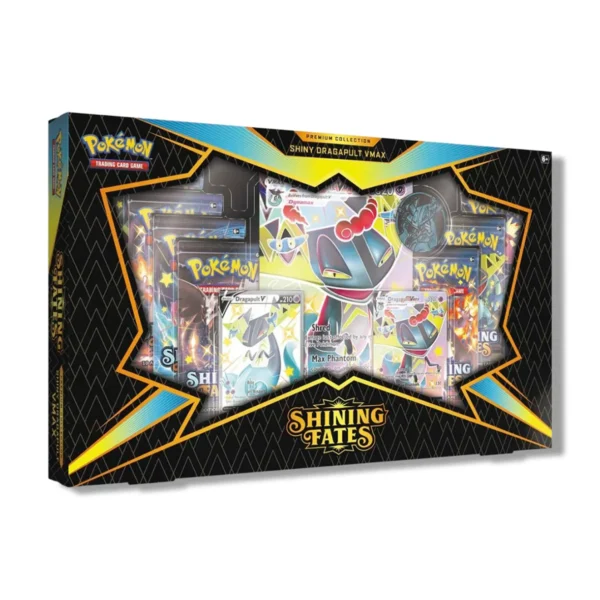 SWSH_Shinning_Fates_Premium_Collection_Shiny_Dragapult_VMAX Pokemon TCG, Shining Fates, Dragapult VMAX, Shiny Dragapult, Premium Collection, Pokemon Cards, Booster Packs, Shiny Vault, Pokemon Collectibles, TCG Box Set, Dragapult V, VMAX Cards, Trading Card Game, Pokemon Sealed Product, Rare Pokemon Cards, Pokemon Expansion, Collector Box, Pokemon Gifts, Authentic Pokemon Cards