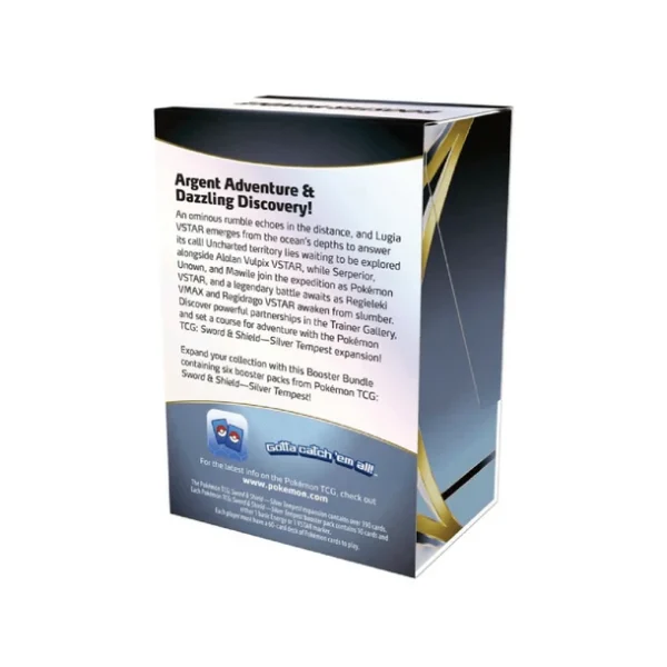 Pokémon Center TCG, Silver Tempest Booster Bundle, Scarlet & Violet Silver Tempest, 6 Booster Packs, Pokémon TCG Live Code, Collectible TCG Product, Sealed Booster Packs, Value Bundle.