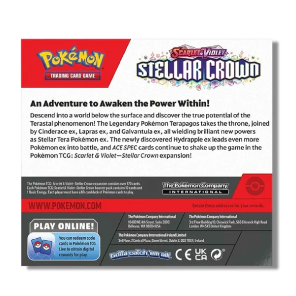 Pokemon TCG: Stellar Crown – Booster Box + Elite Trainer Box Bundle