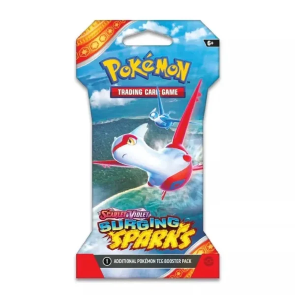 Pokemon Center TCG, Surging Sparks Sleeved Booster Pack, Pokémon TCG Live Code, Sealed Sleeved Booster, Collectible Cards, Energy Card, Trainer Cards. Pokemon Center TCG, Surging Sparks Sleeved Booster Pack, Pokémon TCG Live Code, Sealed Sleeved Booster, Collectible Cards, Energy Card, Trainer Cards.