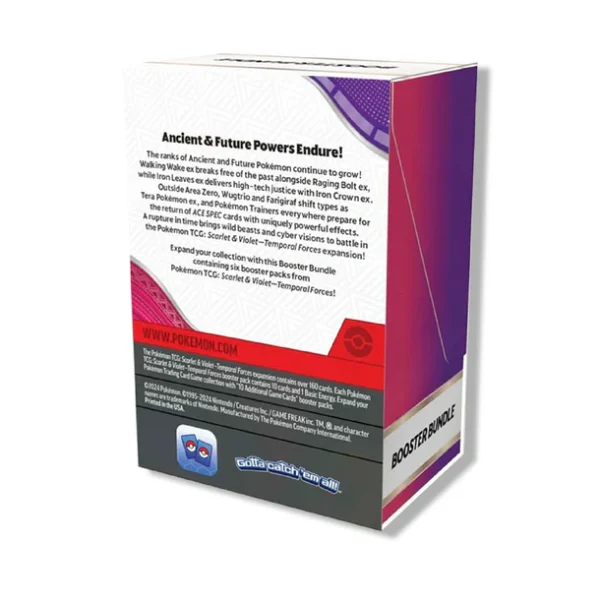 Pokémon Center TCG, Temporal Forces Booster Bundle, Scarlet & Violet Temporal Forces, Booster Packs, Pokémon TCG Live Code, Collectible TCG Product, Sealed Pokémon Cards.