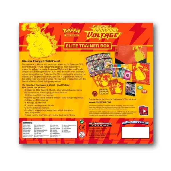 Pokémon Center TCG, Vivid Voltage Elite Box, Gigantamax Pikachu, Sword & Shield Expansion, Pokémon TCG Accessories, Energy Cards, Booster Packs Vivid Voltage, Pokémon TCG Online Code, Collector’s TCG Box, Pokémon V and VMAX Pulls