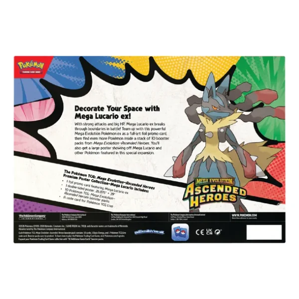 Mega Lucario Poster Collection Pokemon TCG sealed product Pokemon Mega Lucario promo card and poster Ascended Heroes collection