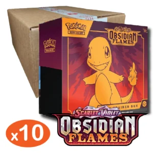 obsidianflamessealedcase Pokemon TCG, Obsidian Flames, Elite Trainer Box, 10 Boxes, Sealed Case, Rare Pokémon, Ultra-Rare Pokémon, Tera Pokémon, Trading Card Game, Pokemon Center TCG