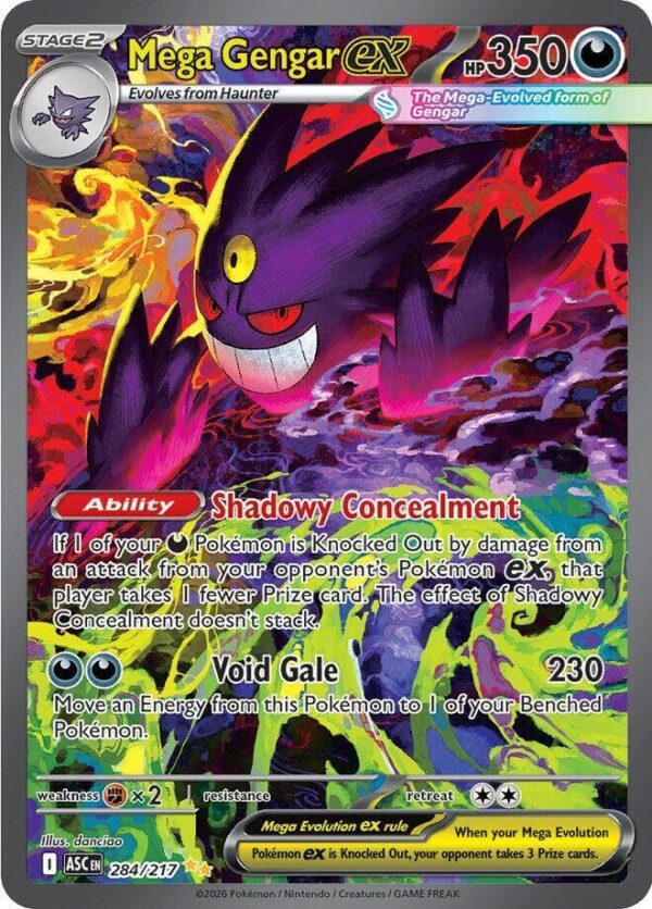 Pokémon TCG, Mega Gengar ex, Ascended Heroes, SIR Pokémon card, Pokémon holo card, rare Pokémon cards, Pokémon collectors, Gengar Pokémon