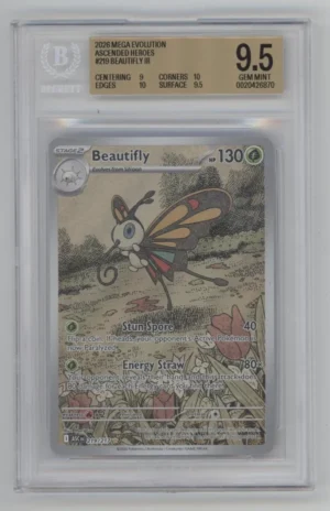 Beautifly, Beautifly 219/217, Beautifly Beckett 9.5, Beautifly Ascended Heroes, Ascended Heroes, Ascended Heroes Illustration Rare, Beautifly Illustration Rare, Illustration Rare Pokémon,