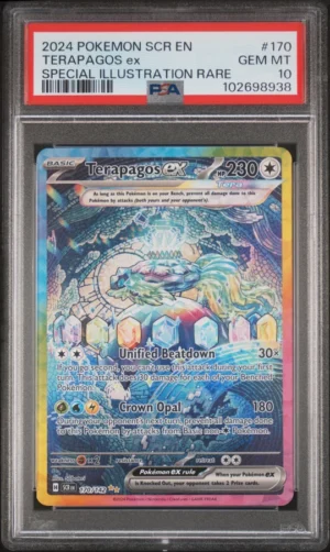 Terapagos ex PSA 10, Terapagos 170/142, Terapagos ex Stellar Crown, Terapagos Special Illustration Rare, Stellar Crown PSA 10 Terapagos ex PSA 10, Terapagos 170/142, Terapagos ex Stellar Crown, Terapagos Special Illustration Rare, Stellar Crown PSA 10