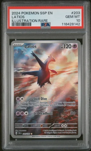 Latios PSA 10, Latios 203/191, Latios Surging Sparks PSA 10, Latios Illustration Rare PSA 10