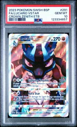 Lucario VSTAR PSA 10, Lucario SWSH291 PSA 10, Lucario VSTAR Crown Zenith PSA 10, Lucario VSTAR Promo PSA 10