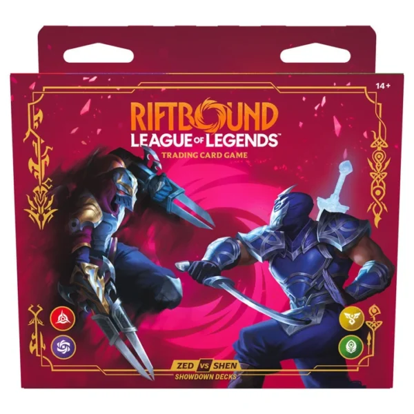Riftbound Zed vs Shen, Zed vs Shen Showdown Starter Deck, Riftbound Zed Starter Deck, Riftbound Shen Starter Deck, Riftbound Vendetta, Vendetta Starter Deck, Riftbound Showdown Starter Deck, Zed Riftbound, Shen Riftbound, Zed vs Shen, Riftbound TCG, League of Legends TCG, League of Legends Trading Card Game, Riftbound Starter Deck, Riftbound Sealed Product, Riftbound Collectibles, TCG Starter Deck, Sealed TCG,