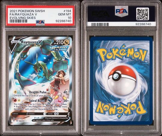 Rayquaza V PSA 10, Rayquaza 194/203 PSA 10, Evolving Skies Rayquaza V, Rayquaza V 194/203