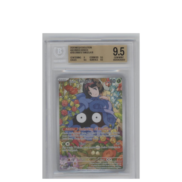 Erika's Tangela, Erika's Tangela 218/217, Erika's Tangela Beckett 9.5, Erika's Tangela Ascended Heroes, Ascended Heroes, Ascended Heroes Illustration Rare, Erika's Pokémon